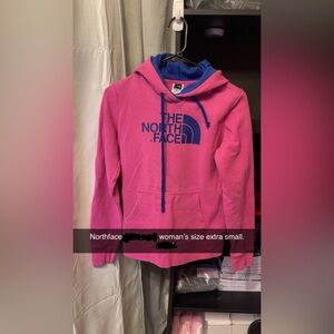 The North Face Women's Pink and Blue Hoodie